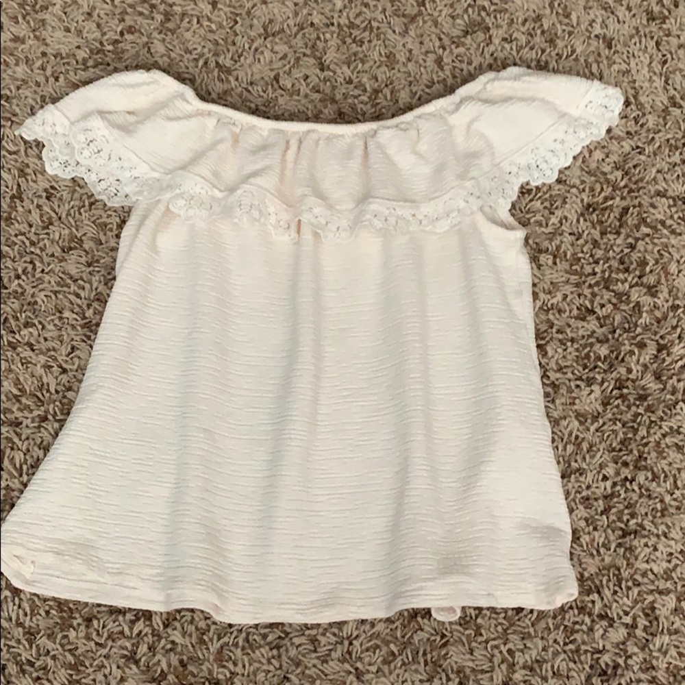 Cream off the shoulder top